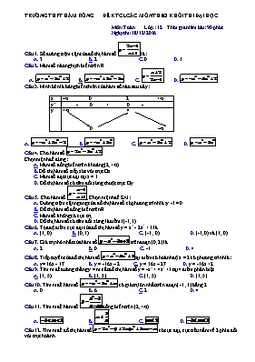 Đề thi thử THPT QG môn Toán - Trường THPT Hàm Rồng
